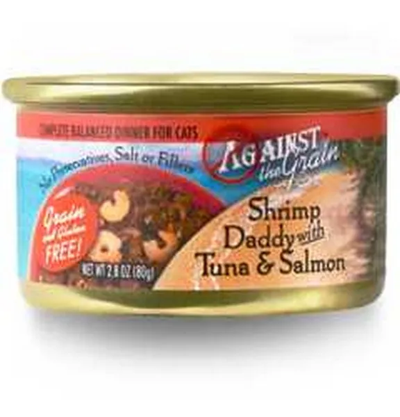 24/2.8 oz. Against The Grain Shrimp Daddy With Tuna & Salmon Dinner For Cats - Food